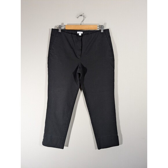 J. Jill Pants Women Sz 14 Black Premium Bi Stretch Straight Leg Office Trousers - Picture 1 of 10